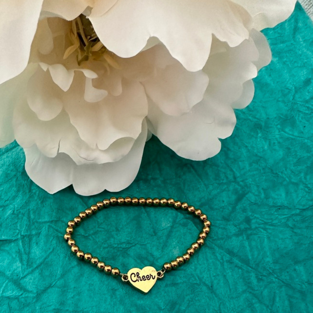 Cheer Heart Beaded Bracelet