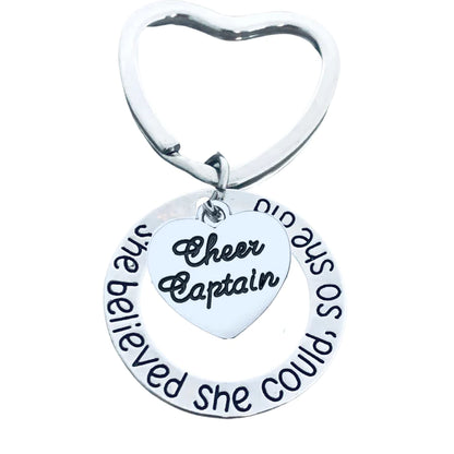 Cheer Heart Keychain - She Believed She Could So She Did