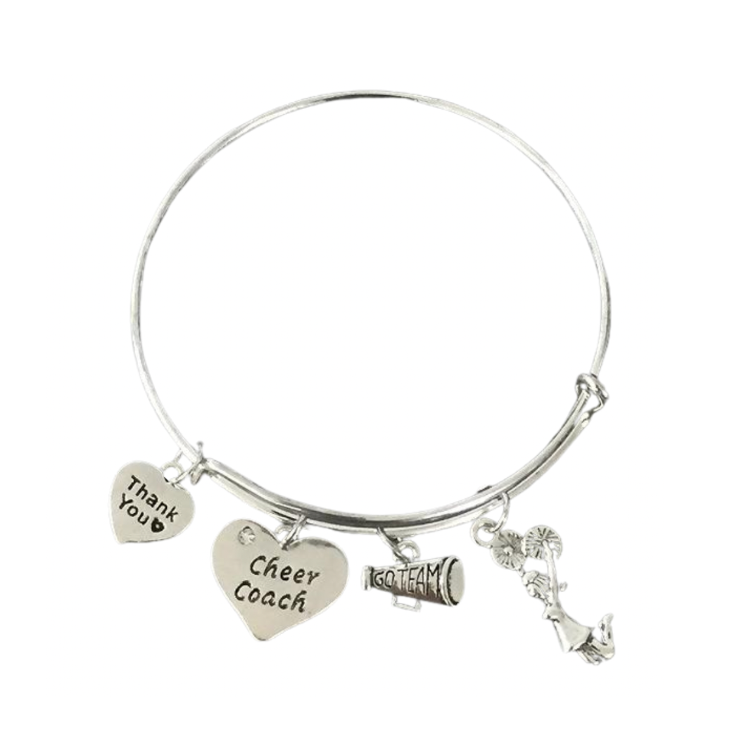Great Cheer Coach is Hard to Find Charm Bangle Bracelet