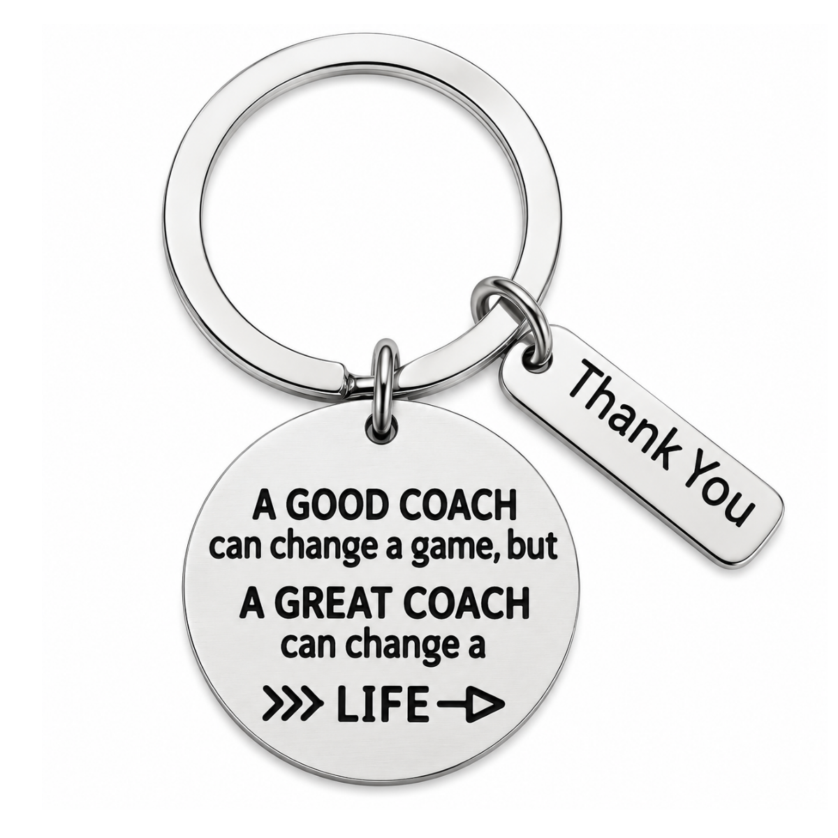Coach Keychain- Great Coach Can Change a Game but a Great Coach Can Change a Life