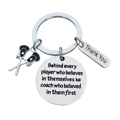 Lacrosse Coach Keychain with Inspirational Charms