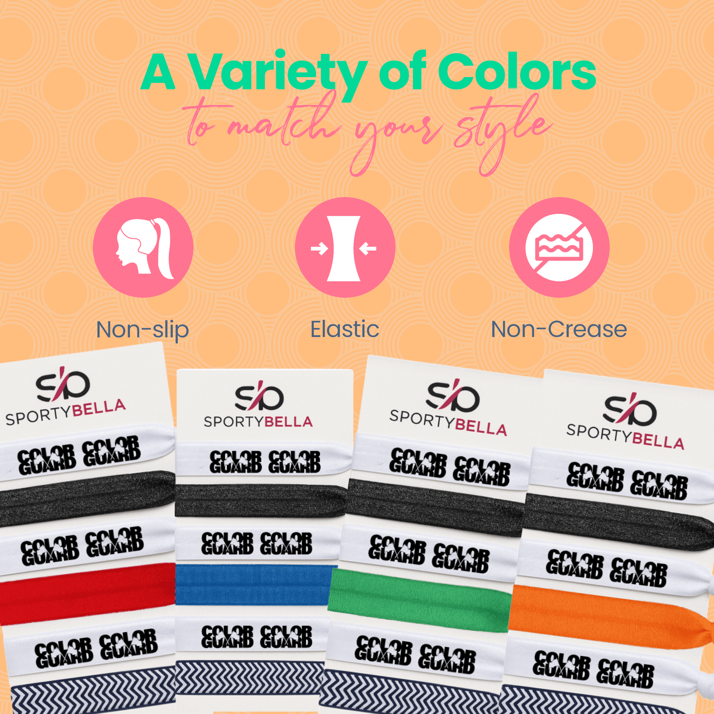 Color Guard Hair Ties
