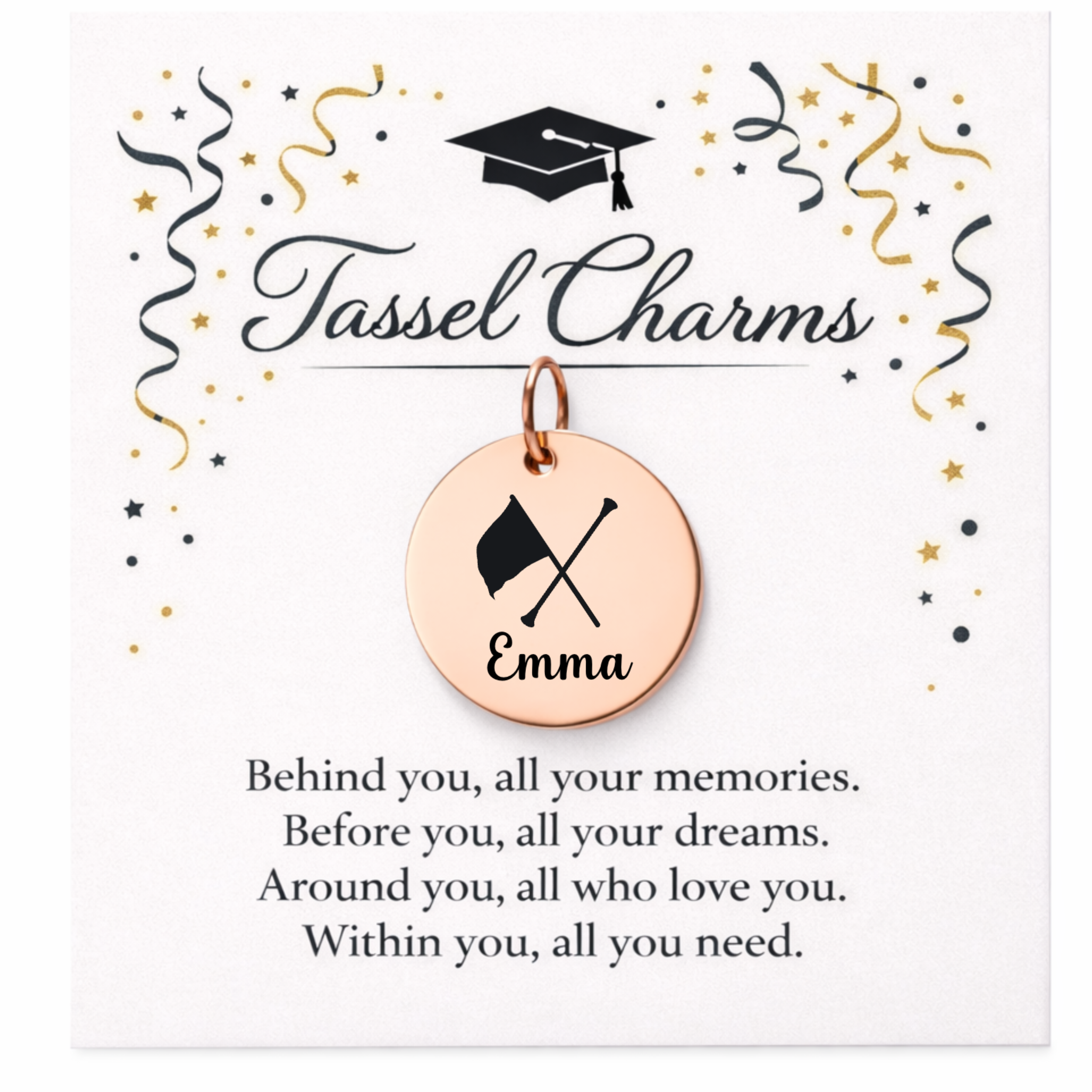 Color Guard Engraved Tassel Charm