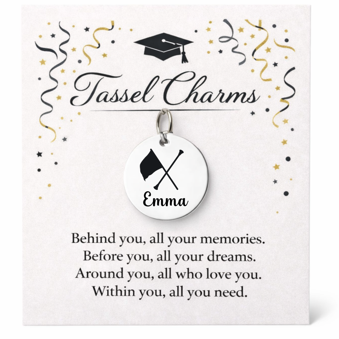 Color Guard Engraved Tassel Charm