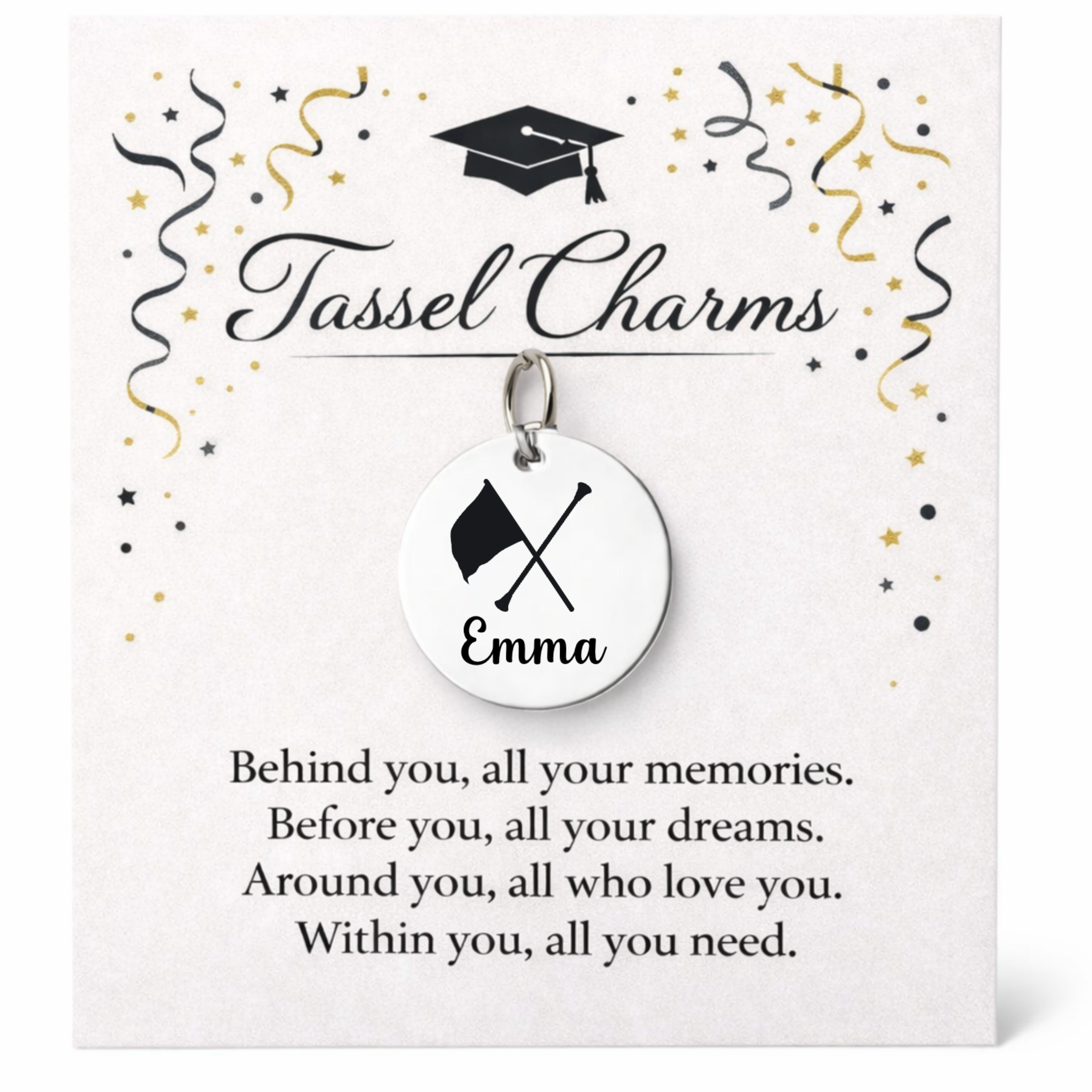 Color Guard Engraved Tassel Charm