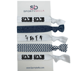 Color Guard hair ties set of 6, no crease ponytail holders with stylish designs, perfect color guard gifts for performers.