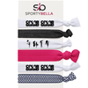 Set of 6 Color Guard hair ties with bold lettering and designs, perfect for performers and color guard gifts.