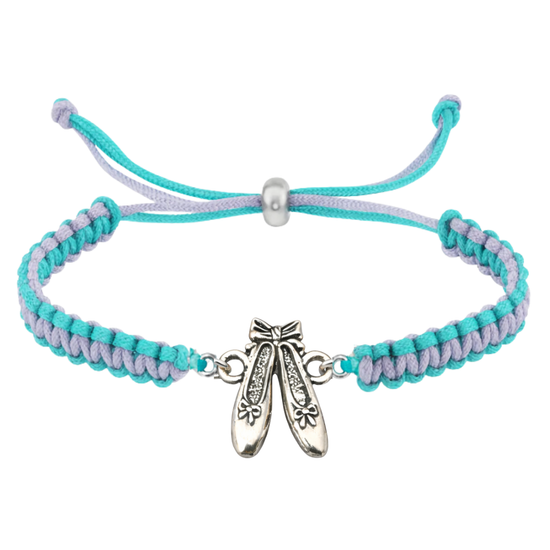 Dance Ballet Rope Bracelet with a Ballet Slipper Charm - SPORTYBELLA