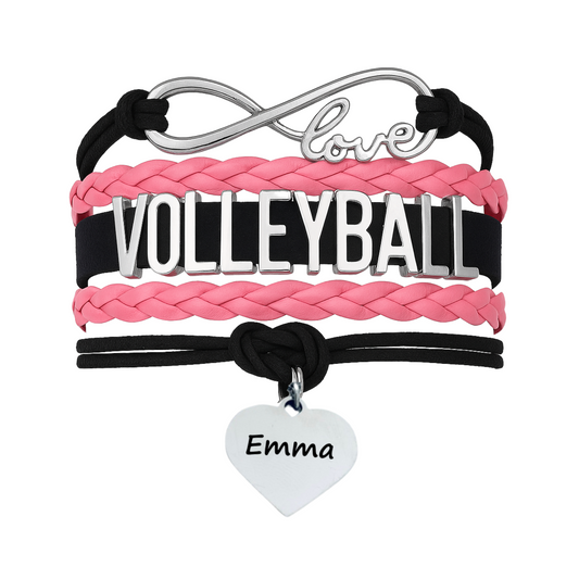 Girls Engraved Volleyball Bracelet-15 Team Colors