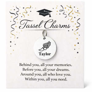 Cross Country Engraved Tassel Charm