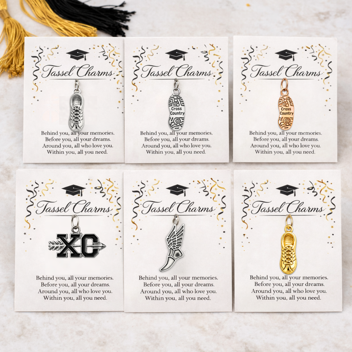 Running Graduation Tassel Charm