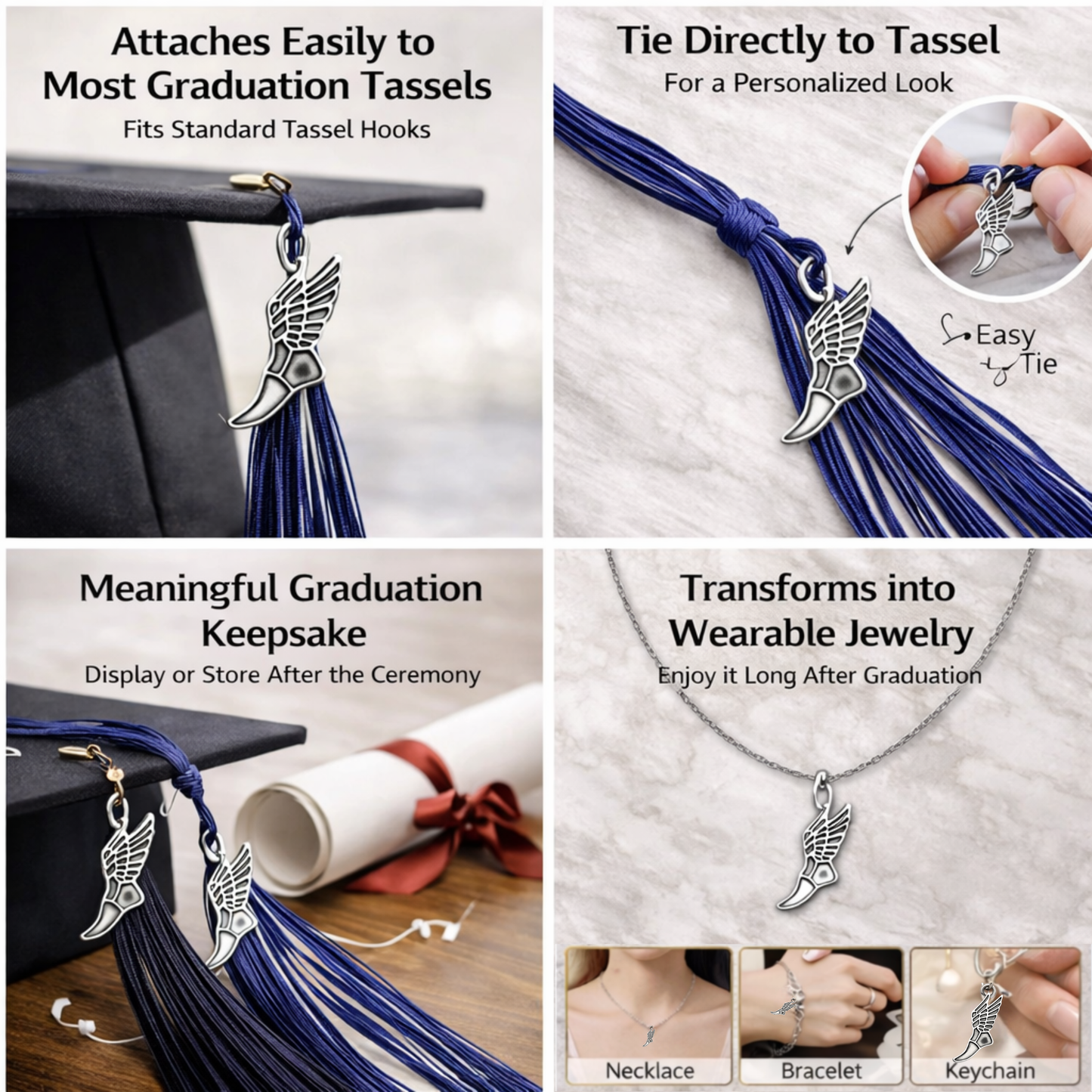 Running & Marathon Graduation Tassel Charm