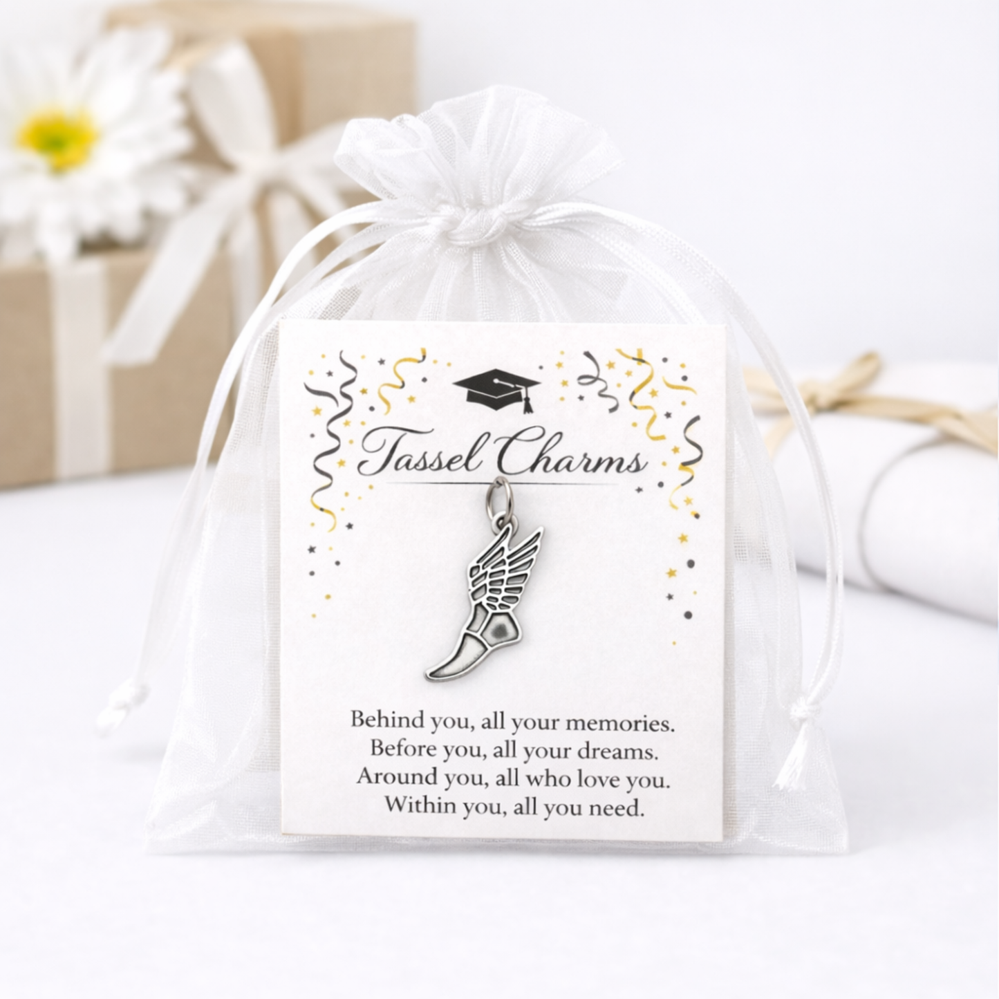 Cross Country Graduation Tassel Charm