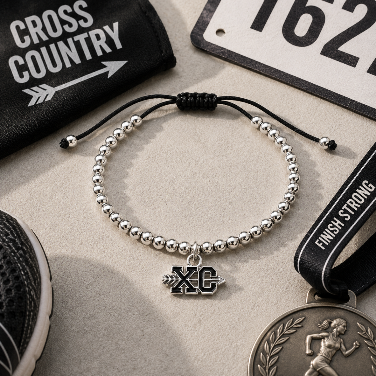 Cross Country XC Beaded Adjustable Bracelet
