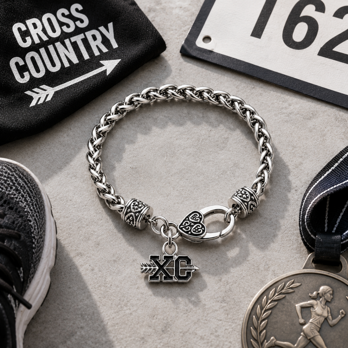 Cross Country XC Wheat Chain Bracelet