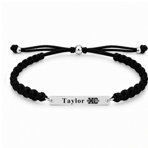Personalized Engraved Cross Country XC - Running Bar Rope Bracelet