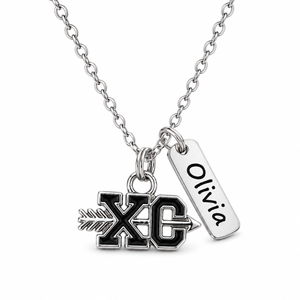 Personalized Cross Country -XC Necklace with Engraved Name Tag