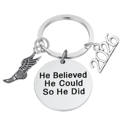2026 Graduation Keychain- He Believed He Could- Pick Sport