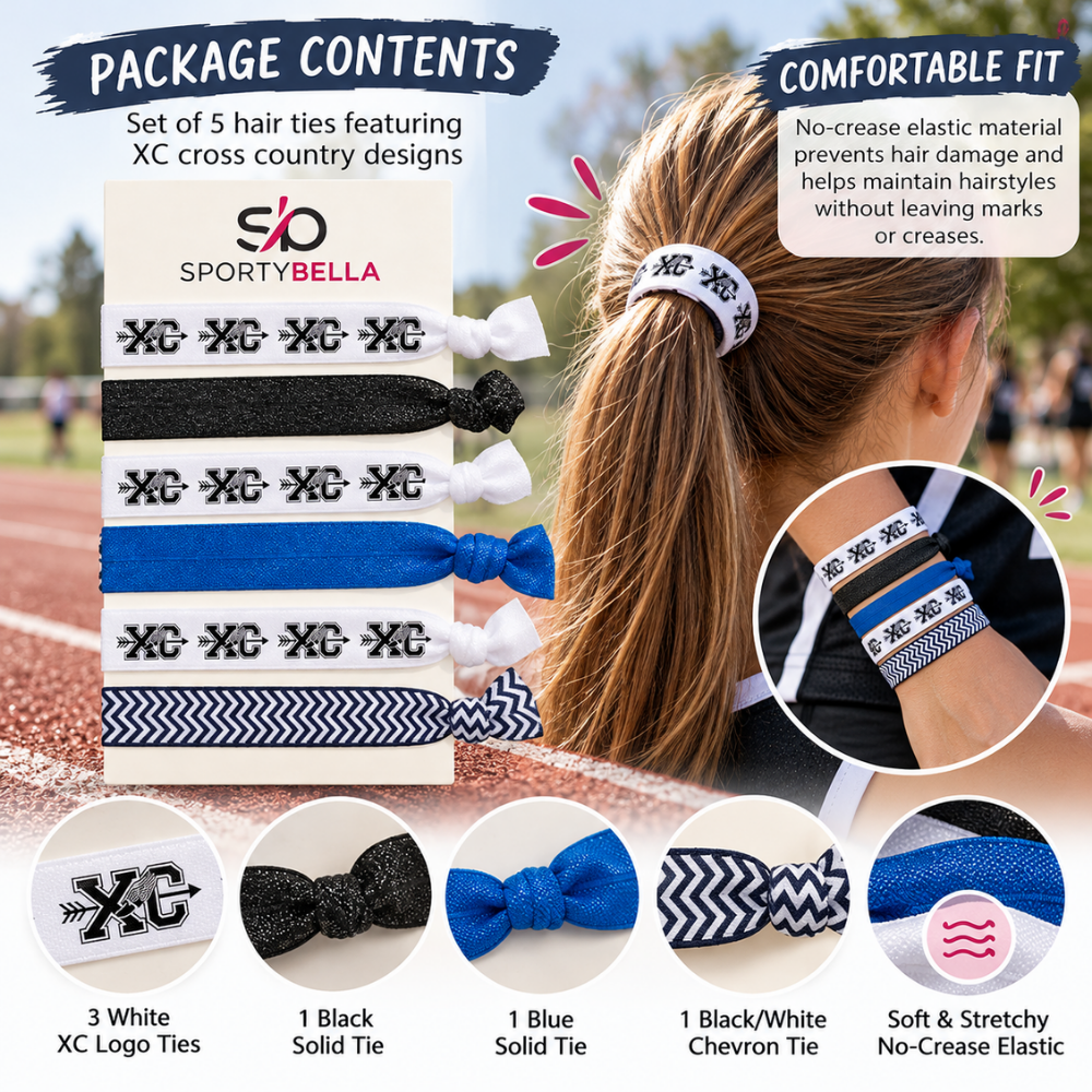 Cross Country Hair Ties- Pick Color