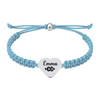 Light blue bracelet with XC charm, adjustable and personalized