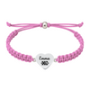 Light pink bracelet with engraved heart charm for XC