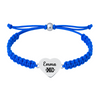 Royal blue bracelet with XC heart charm, adjustable fit