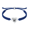Maroon bracelet with stainless steel charm engraved XC