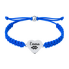 Royal blue bracelet with XC heart charm, stainless steel