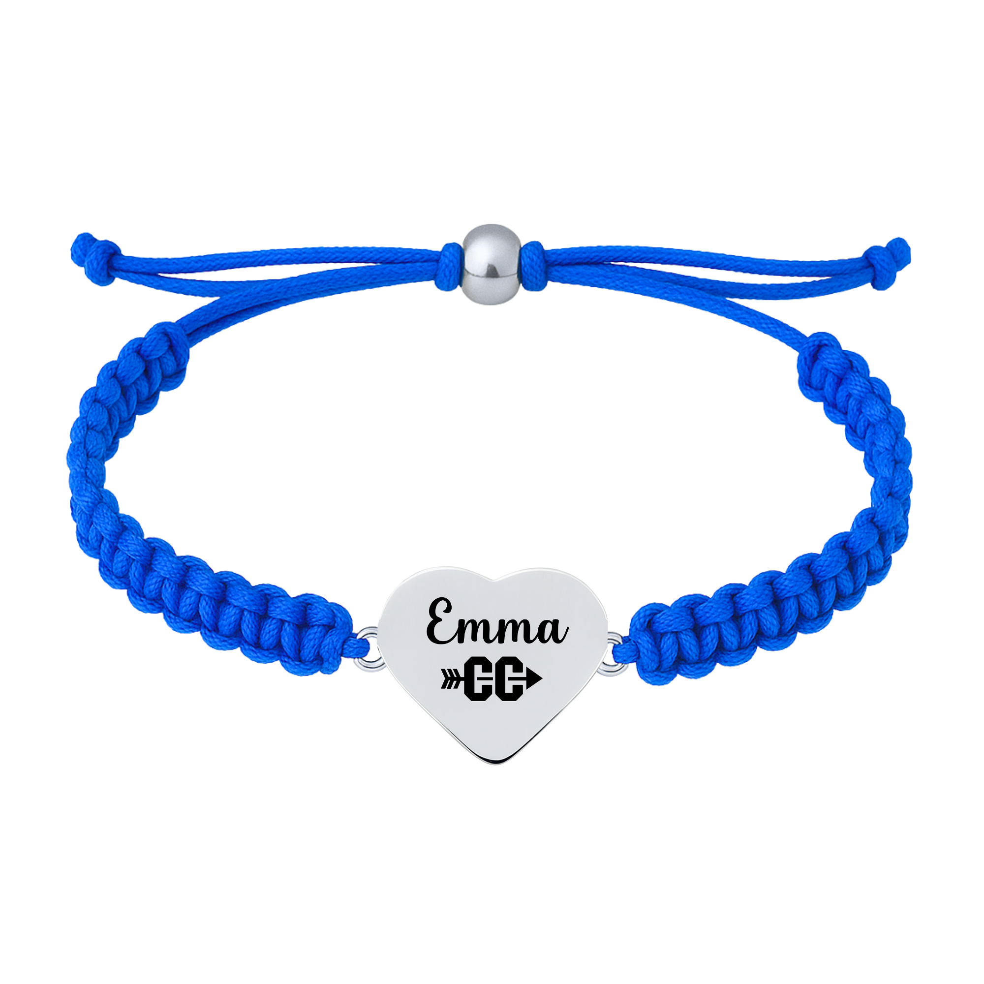 Royal blue bracelet with XC heart charm, stainless steel