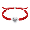 Red bracelet with heart-shaped CC engraved charm
