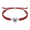 Maroon bracelet with durable stainless CC charm for runners