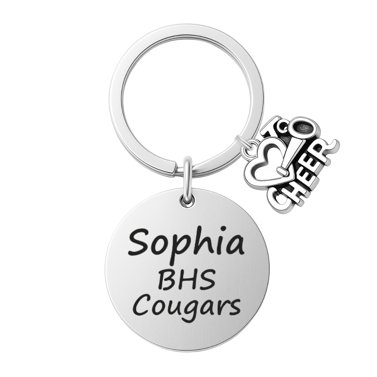 Custom Engraved Love to Cheer Keychain