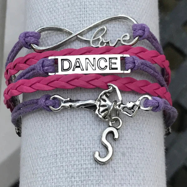 Custom Dance Infinity Bracelet with Initial Charm