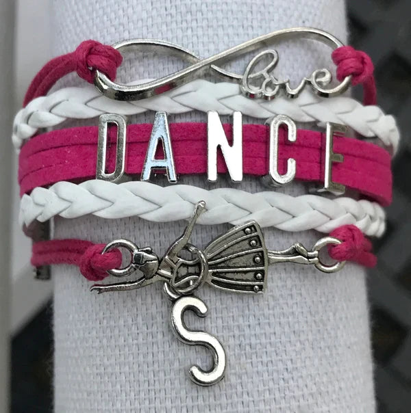 Custom Dance Infinity Bracelet with Initial Charm