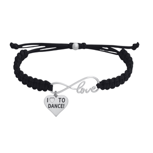 Dance Infinity Adjustable Rope Bracelet - Pick Charm