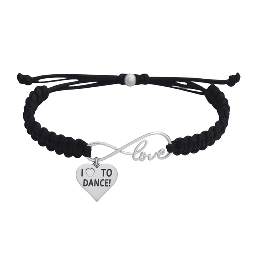 Dance Infinity Adjustable Rope Bracelet - Pick Charm