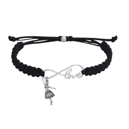 Dance Infinity Adjustable Rope Bracelet - Pick Charm