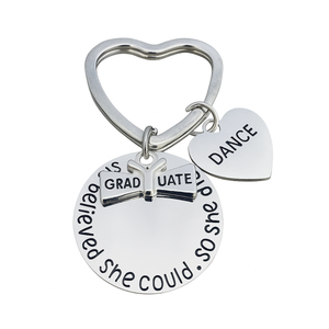 Graduation Keychain - She Believed She Could - Pick Sport