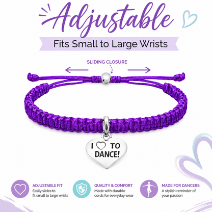 Love to Dance Adjustable Rope Bracelet