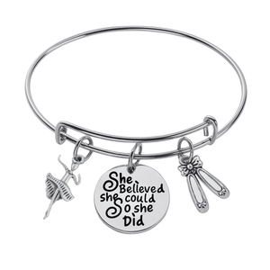 Dance She Believed She Could So She Did Bangle Bracelet