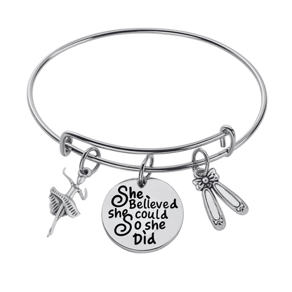 Dance She Believed She Could So She Did Bangle Bracelet