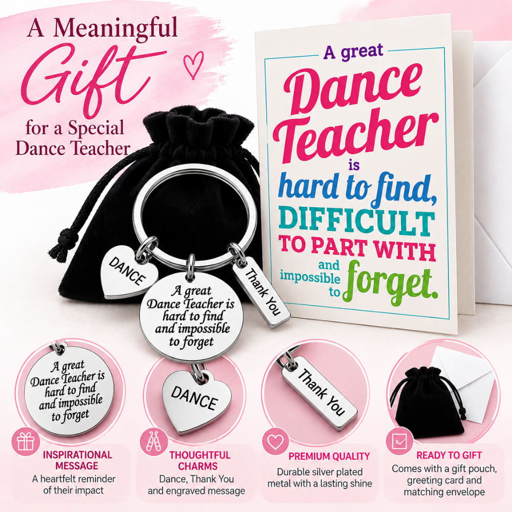 Dance Teacher Keychain & Card Gift Set