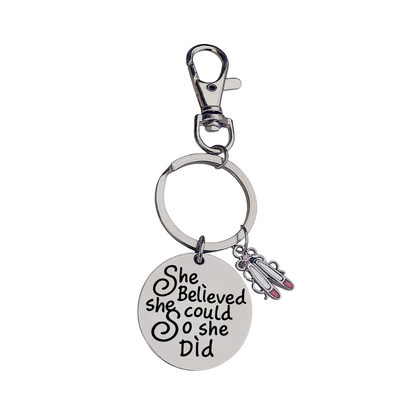 Dance Zipper Pull Keychain - She Believed She Could So She Did