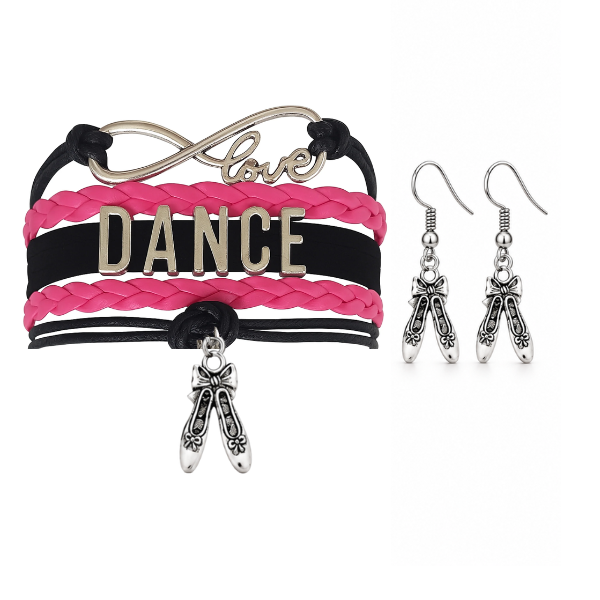 Girls Pink Dance Infinity Jewelry Set