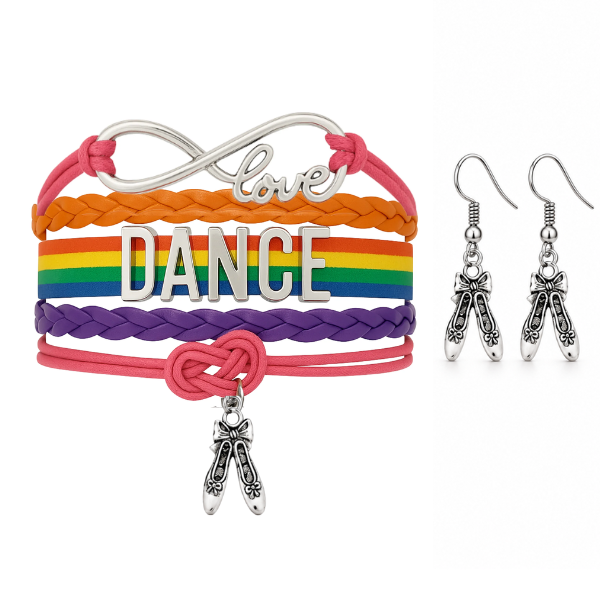 Girls Pink Dance Infinity Jewelry Set