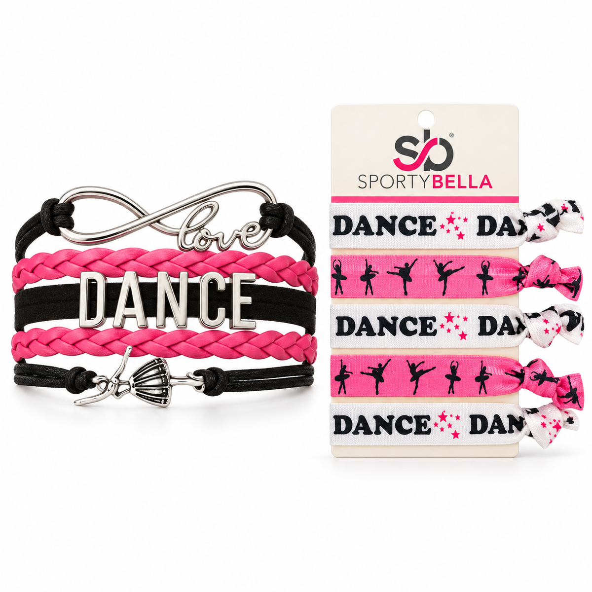Girls Infinity Dance Gift Set (Bracelet & Hair Ties)