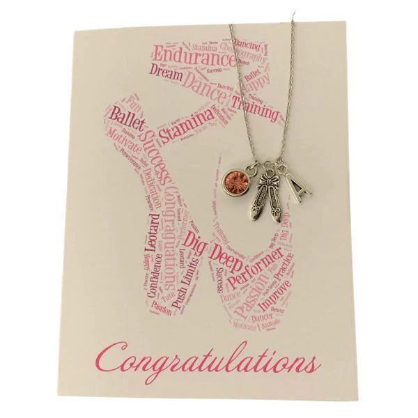 Personalized Dance Necklace & Card Gift Set