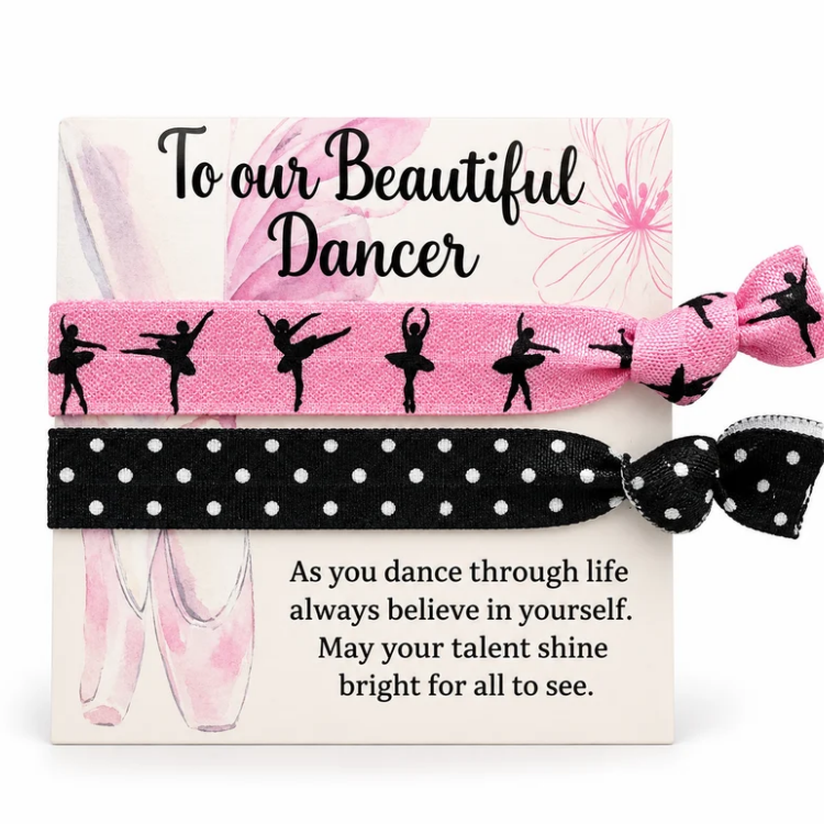Dance Hair Tie Set with Inspirational Card