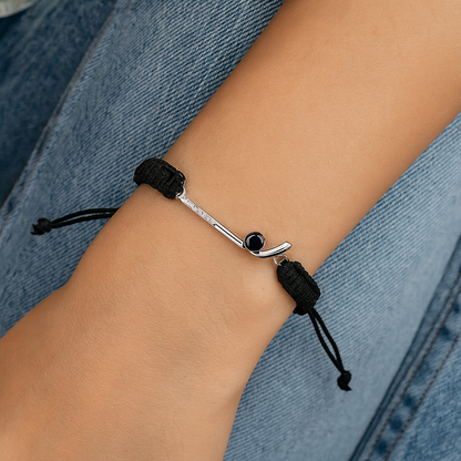 Ice Hockey CZ Connector Bracelet