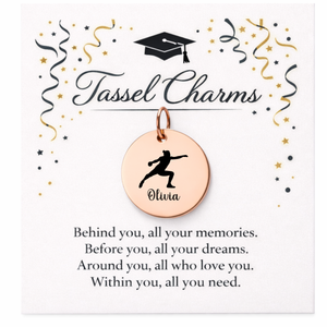 Discus Throw Engraved Tassel Charm